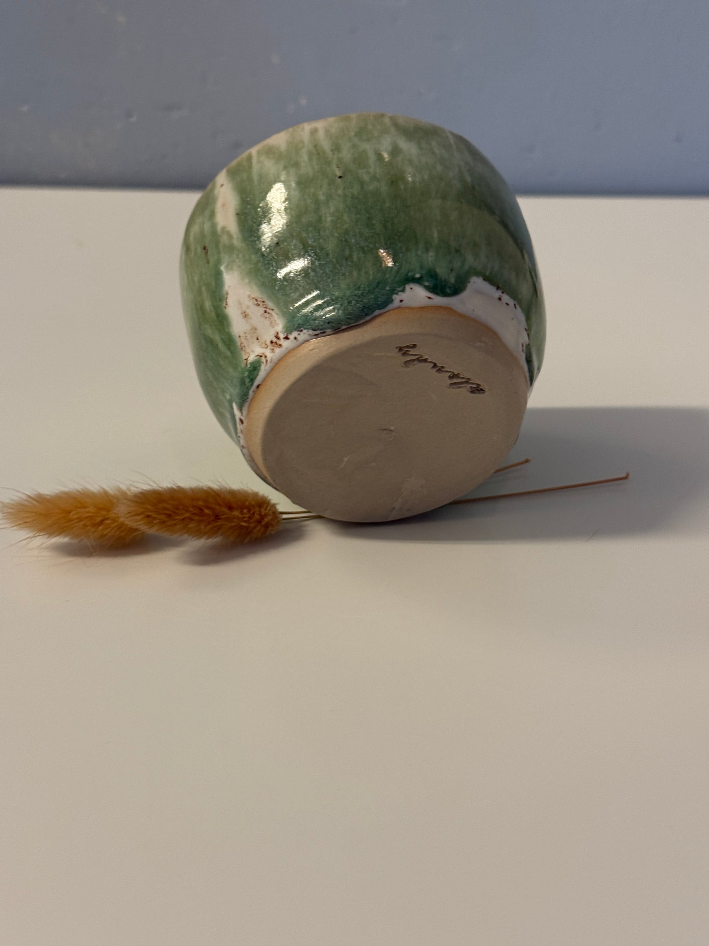 Hangemachte kleine Snackschale grün
