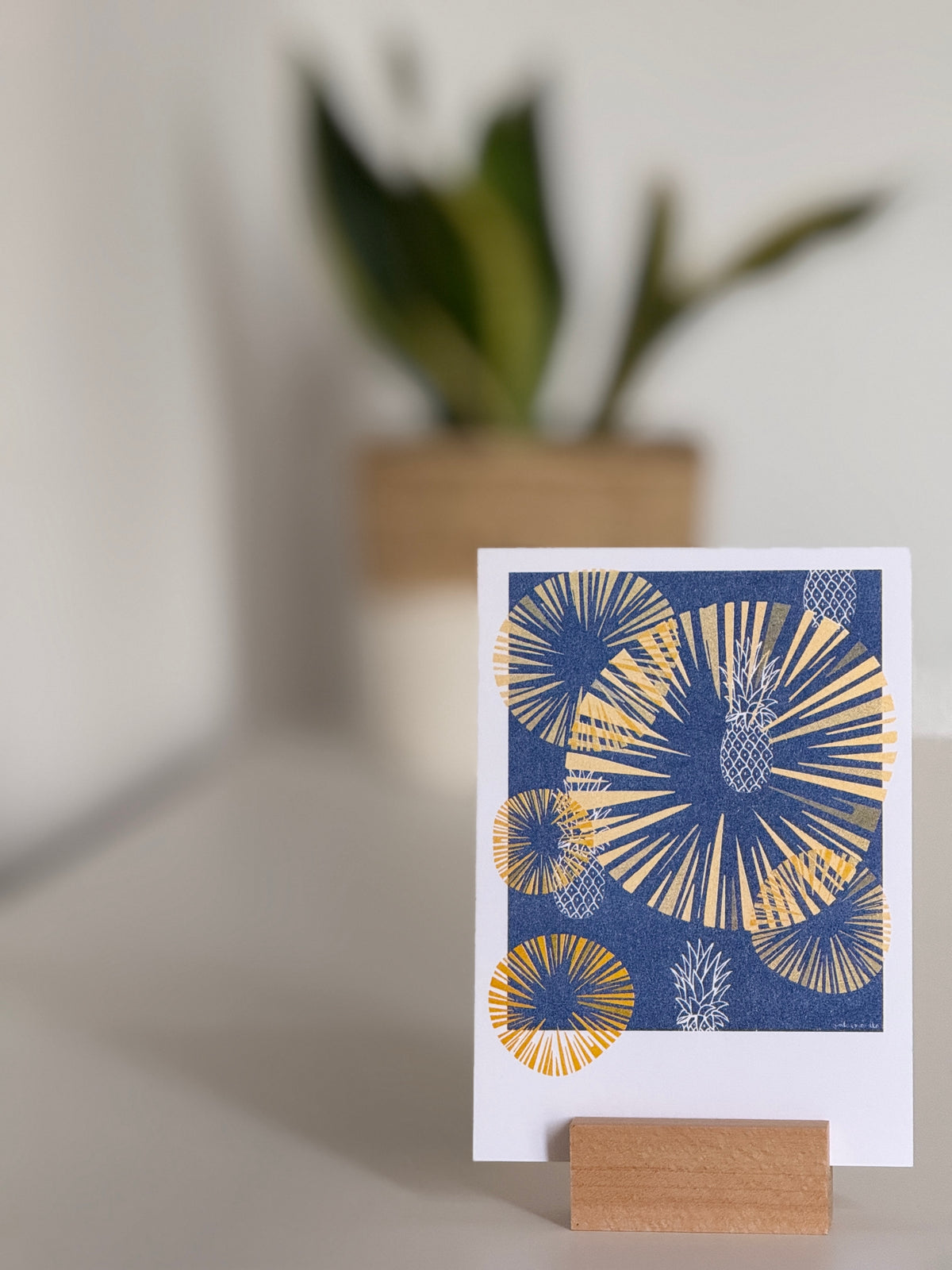 3er Pack Risografie Postkarte Ananas