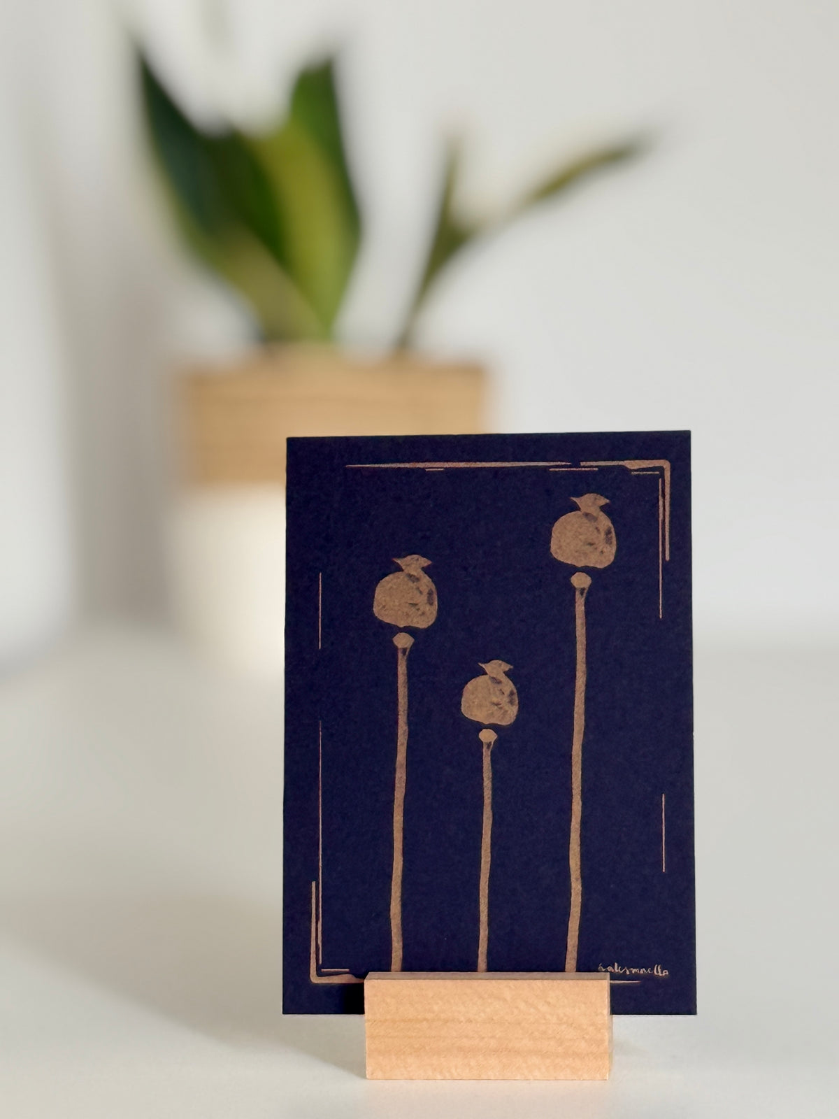 3er Pack Risografie Postkarte Flowers