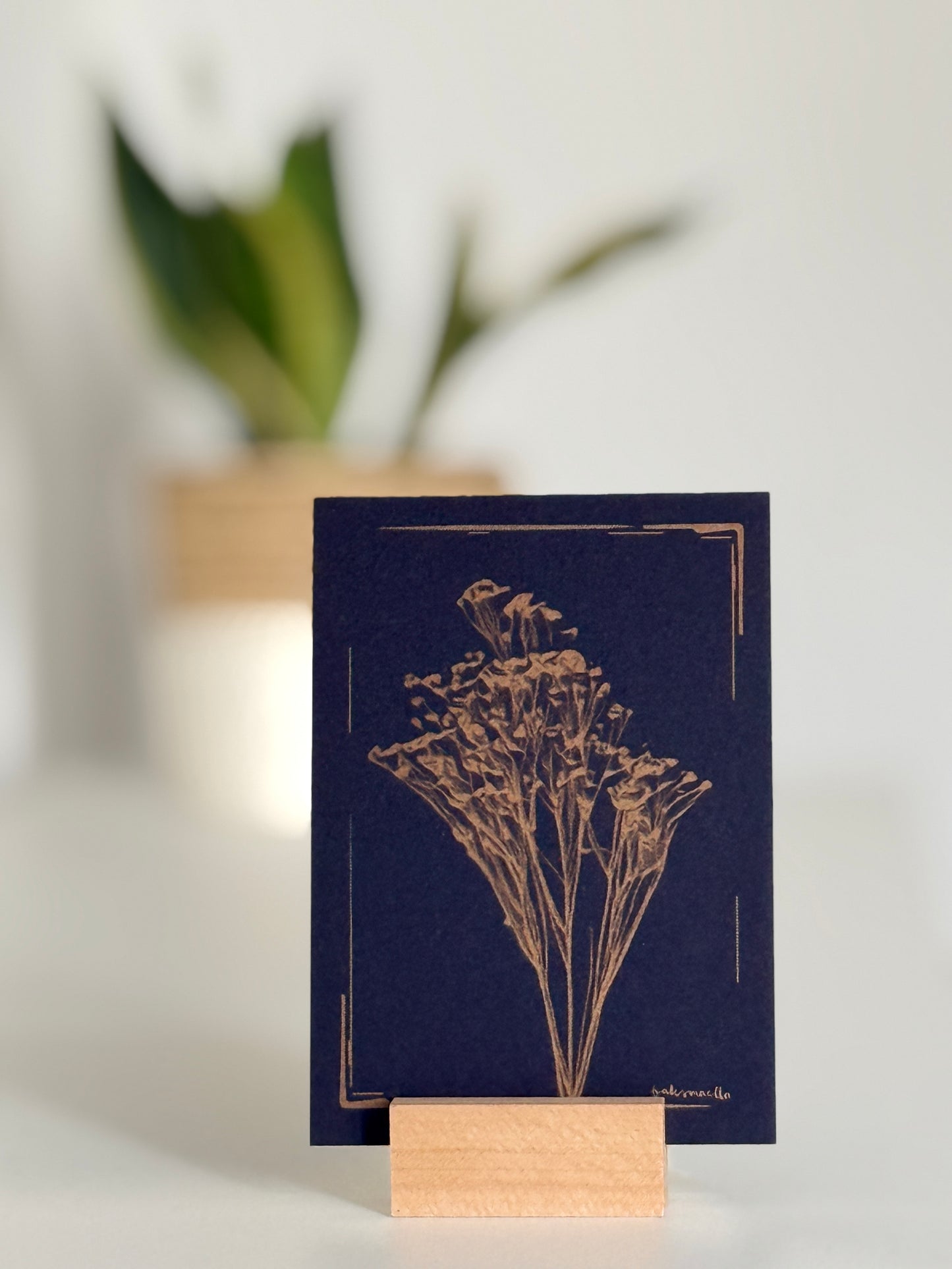 3er Pack Risografie Postkarte Flowers