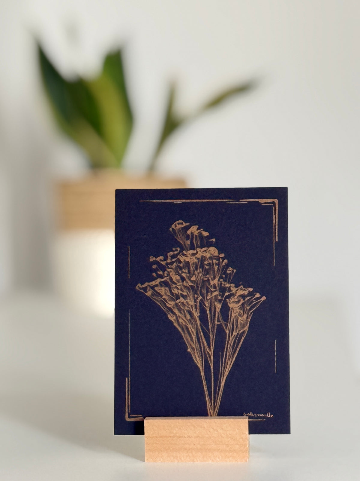 3er Pack Risografie Postkarte Flowers