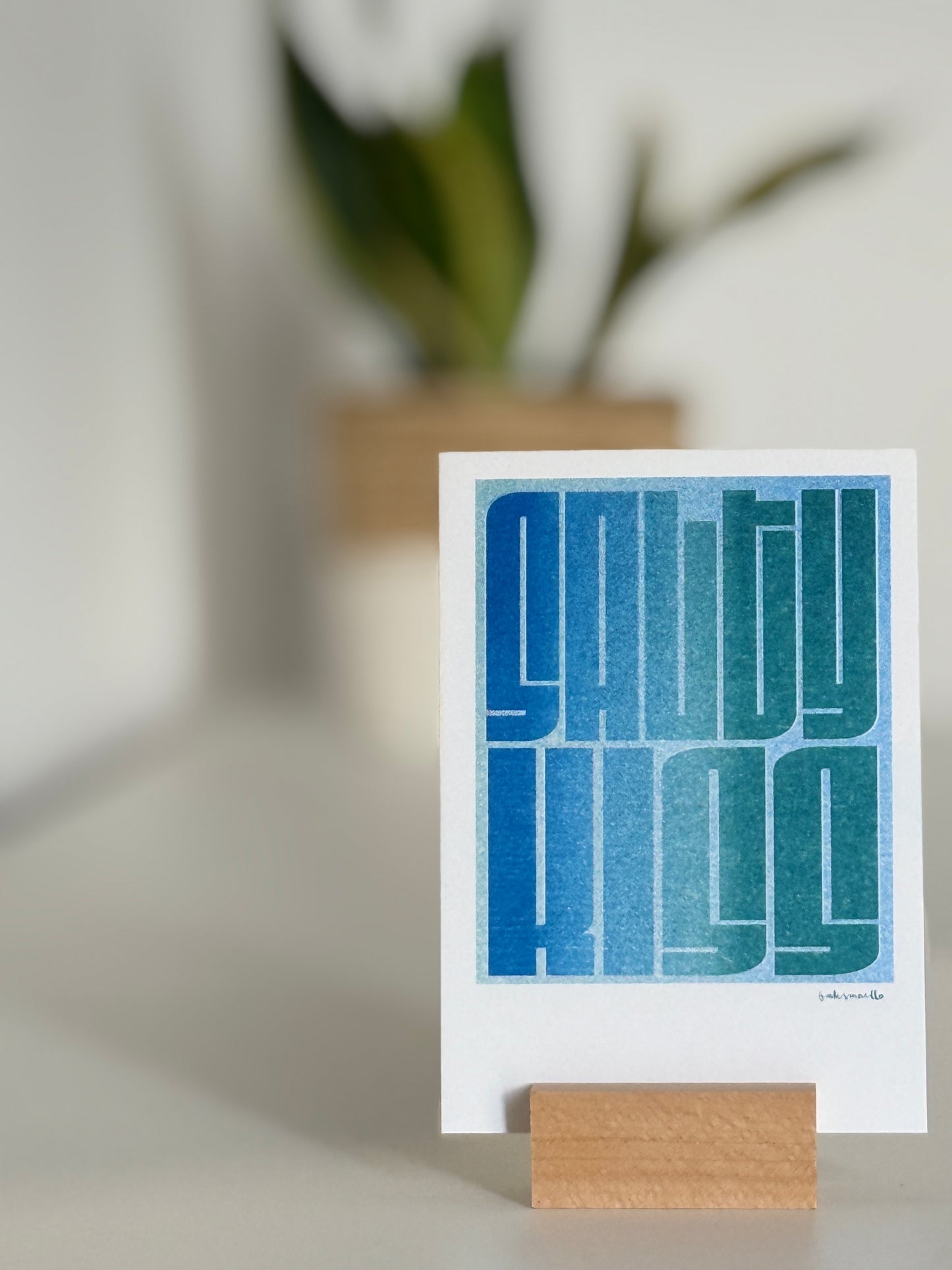 3er Serie Risografie Postkarten Sea - Wave - Salty Kiss