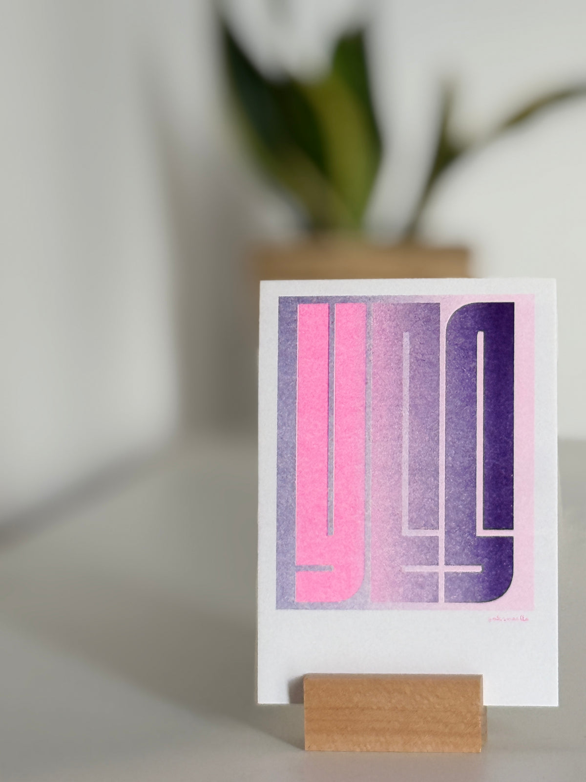 3er Serie Risografie Postkarten Yes - Kiss - Love