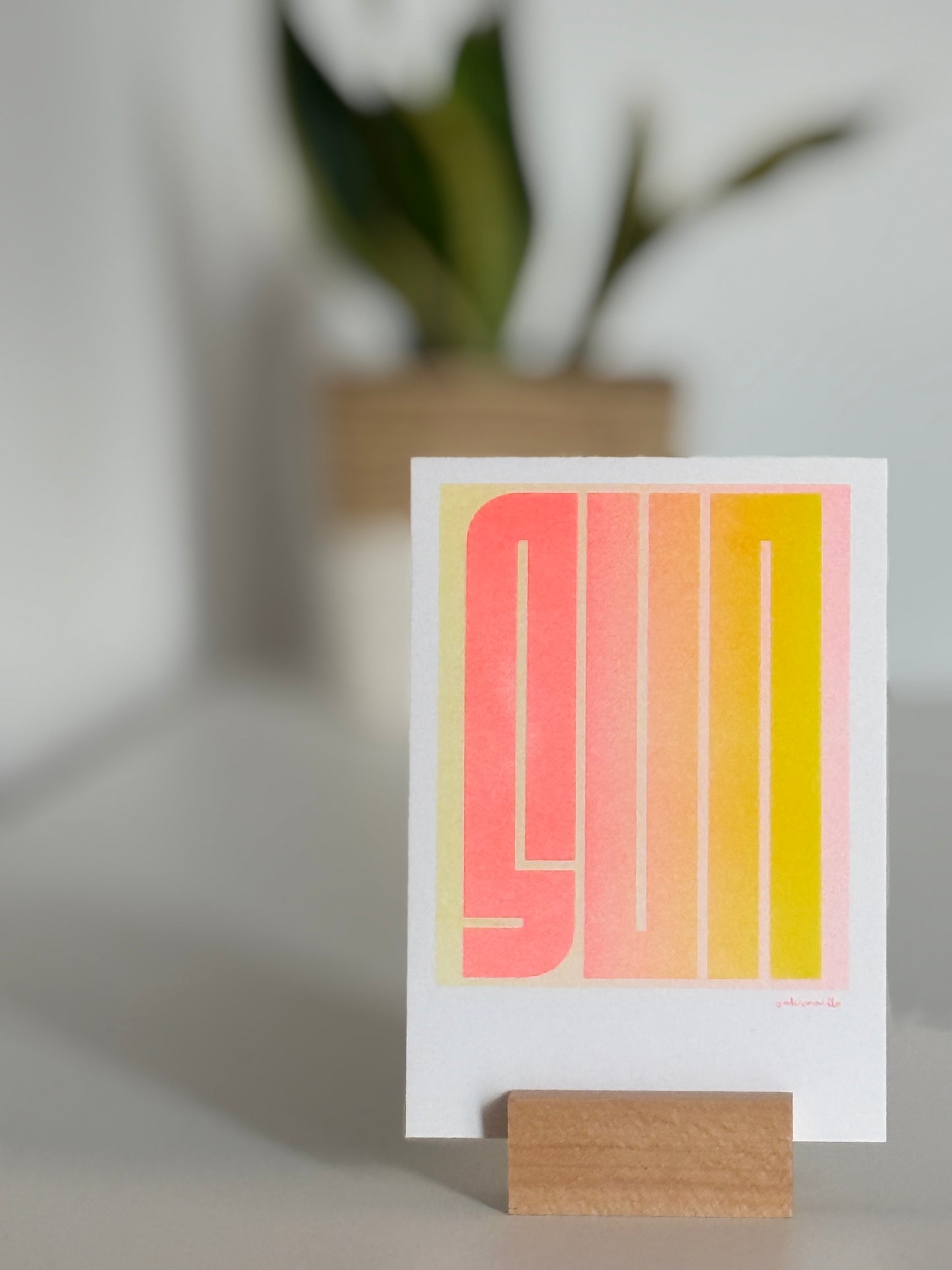 3er Serie Risografie Postkarten Live - Sun - Air