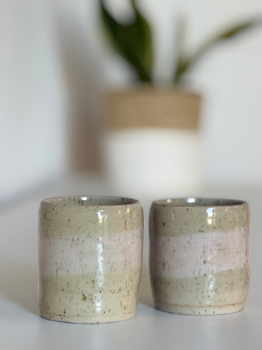 2 Handgemachte Becher Puderrosa