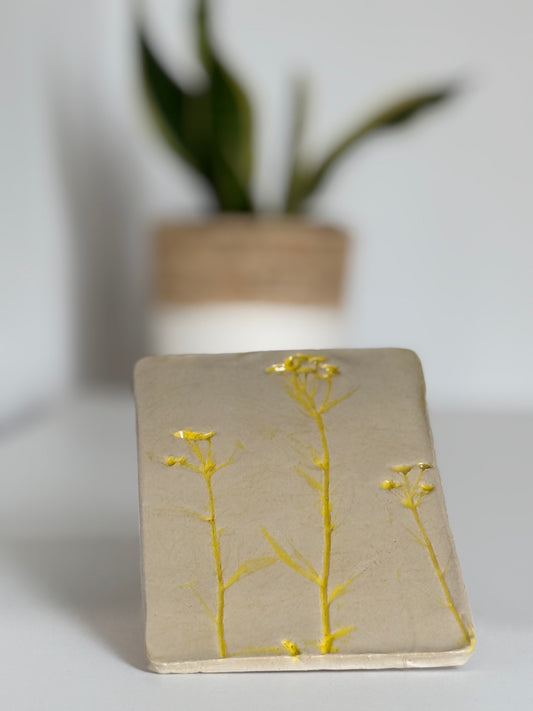 Handgemachtes Brettchen | Untersetzer Flowers