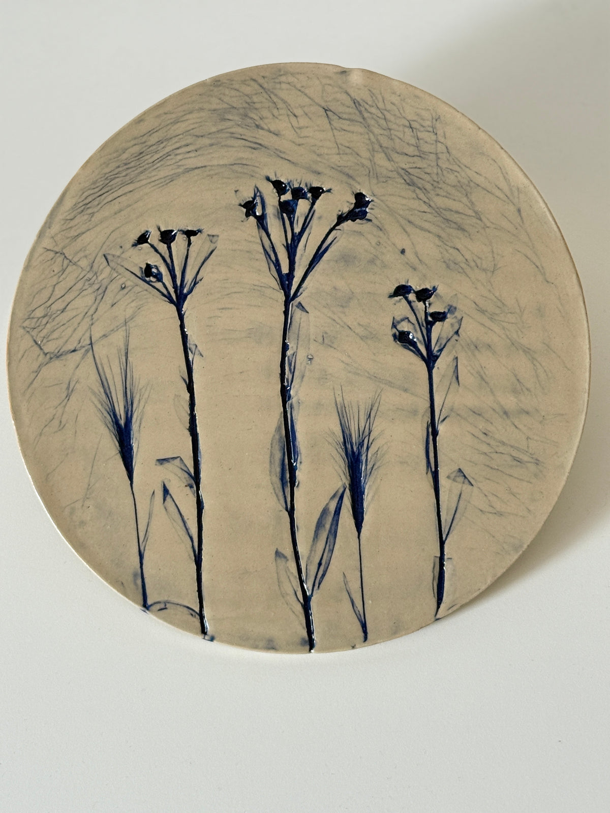 Handgemachter Untersetzer Flowers rund